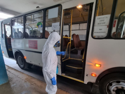 В Туапсинском районе проводится дезинфекция пассажирских автобусов, общественных мест