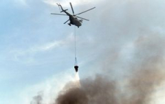 Пожар в горах Туапсинского района тушат с помощью вертолета