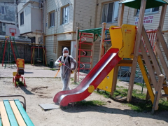 В поселениях Туапсинского района продолжается ежедневная санитарная обработка улиц и мест общего пользования