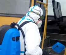 В Туапсинском районе дезинфицируют места общего пользования, общественный транспорт