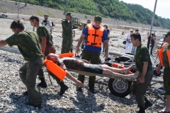 На пляже Туапсе прошли учения спасателей Туапсинского района