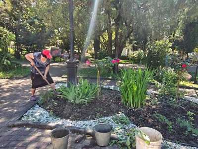 В Туапсинском городском парке проводятся работы по благоустройству 