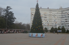 В Туапсе установили главную новогоднюю елку района