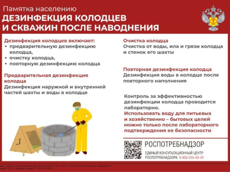 Памятка Роспотребнадзора для лиц, попавших в зону подтопления территорий