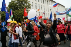 В Туапсе прошло первомайское шествие трудовых коллективов Туапсинского района